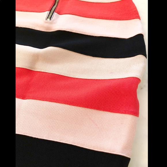 BEBE CYNTHIA COLORBLOCK BANDAGE BODYCON TOP SKIRT DRESS - Picture 8 of 13